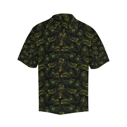 Peacock Feather Pattern Design Print Men Aloha Hawaiian Shirt
