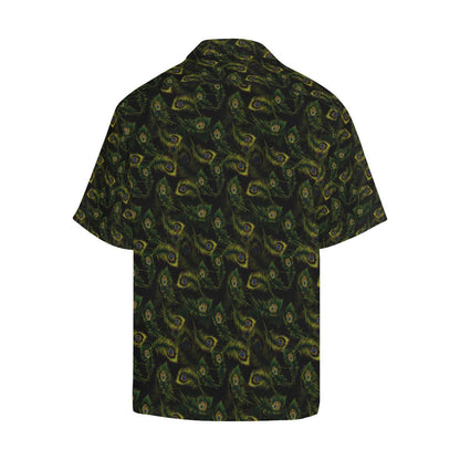 Peacock Feather Pattern Design Print Men Aloha Hawaiian Shirt