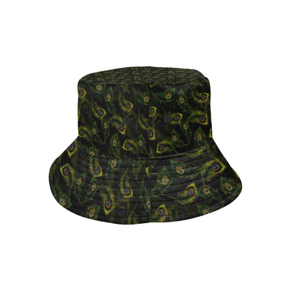 Peacock Feather Pattern Design Print Unisex Bucket Hat