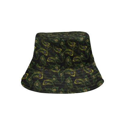 Peacock Feather Pattern Design Print Unisex Bucket Hat