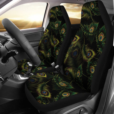 Peacock Feather Pattern Design Print Universal Fit Car Seat Covers