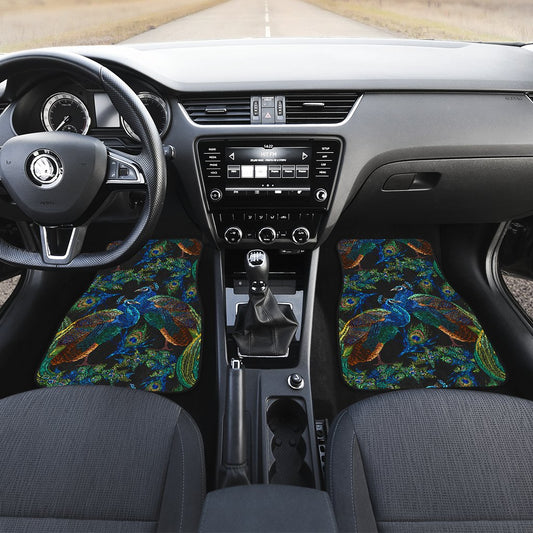 Peacock Themed Design Print Car Floor Mats