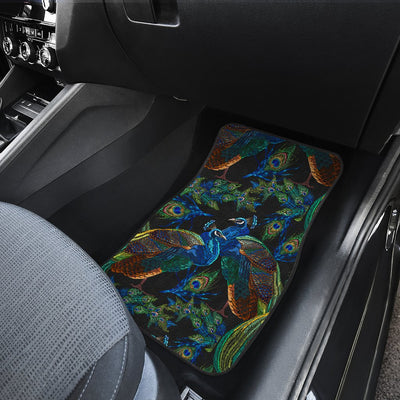 Peacock Themed Design Print Car Floor Mats