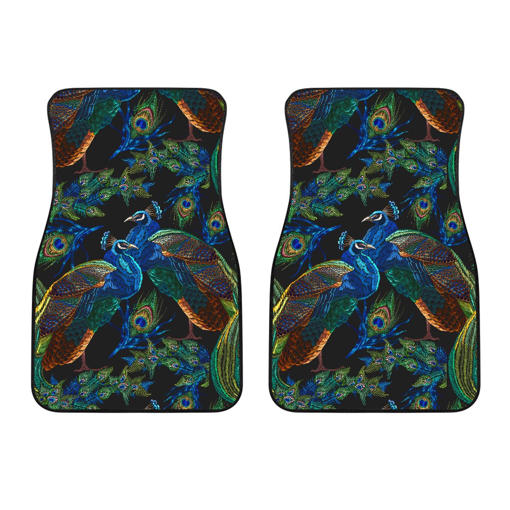 Peacock Themed Design Print Car Floor Mats