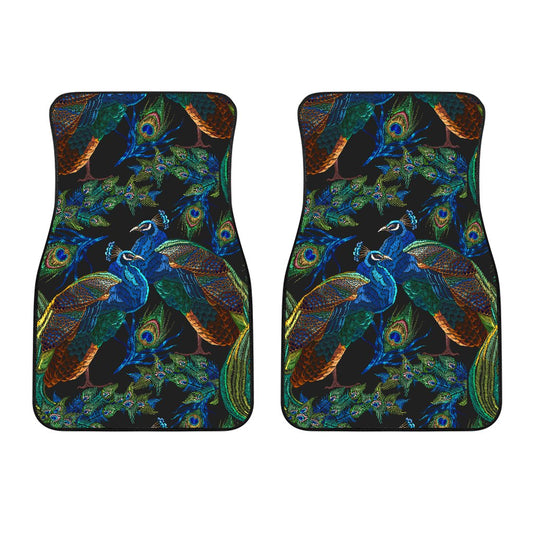 Peacock Themed Design Print Car Floor Mats
