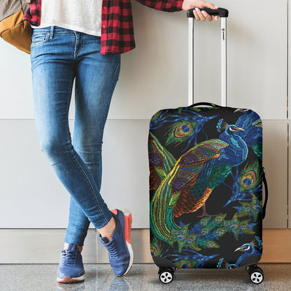 Peacock Themed Design Print Luggage Cover Protector