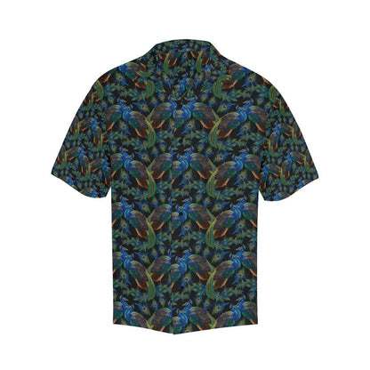 Peacock Themed Design Print Men Aloha Hawaiian Shirt