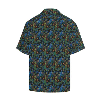 Peacock Themed Design Print Men Aloha Hawaiian Shirt