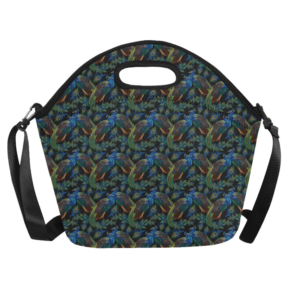 Peacock Themed Design Print Neoprene Lunch Bag (Model 1669)(Large)-JTAMIGO.COM