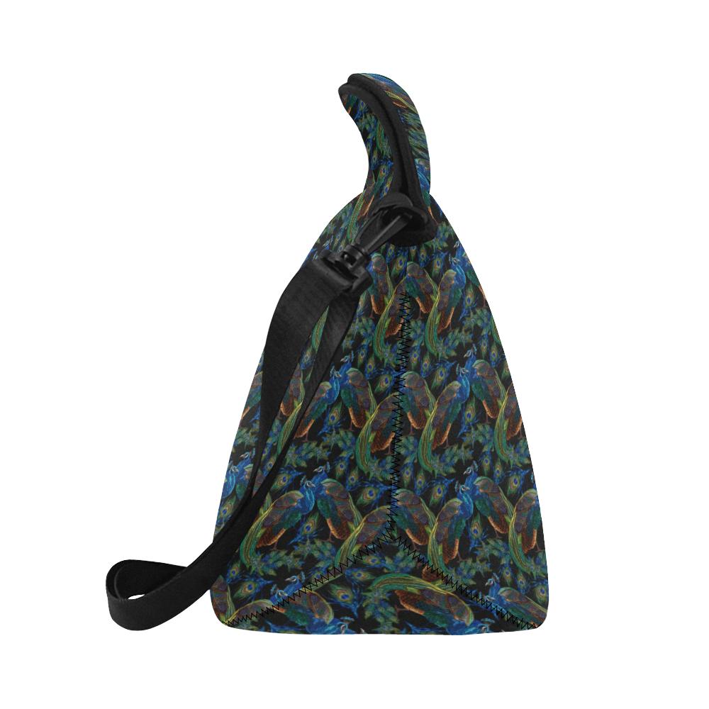 Peacock Themed Design Print Neoprene Lunch Bag (Model 1669)(Large)-JTAMIGO.COM
