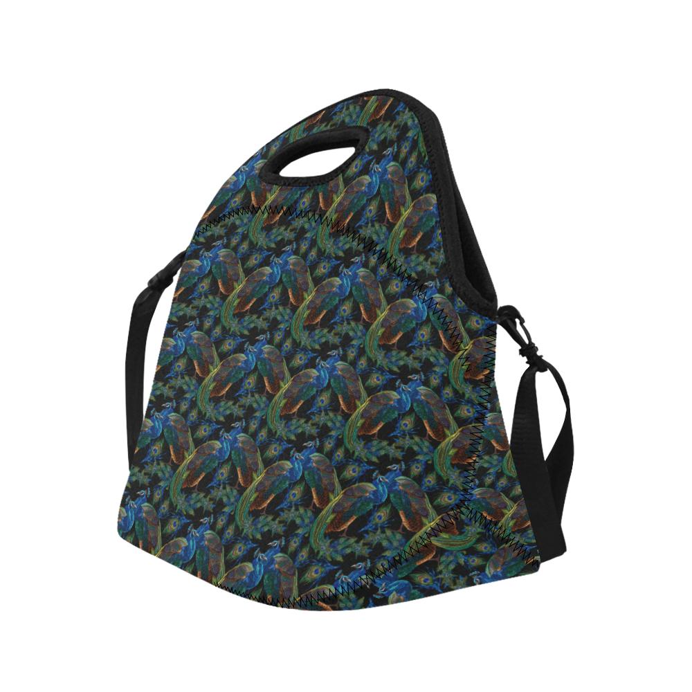 Peacock Themed Design Print Neoprene Lunch Bag (Model 1669)(Large)-JTAMIGO.COM