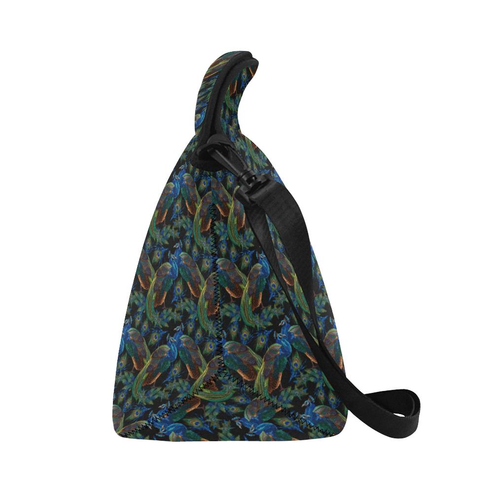 Peacock Themed Design Print Neoprene Lunch Bag (Model 1669)(Large)-JTAMIGO.COM