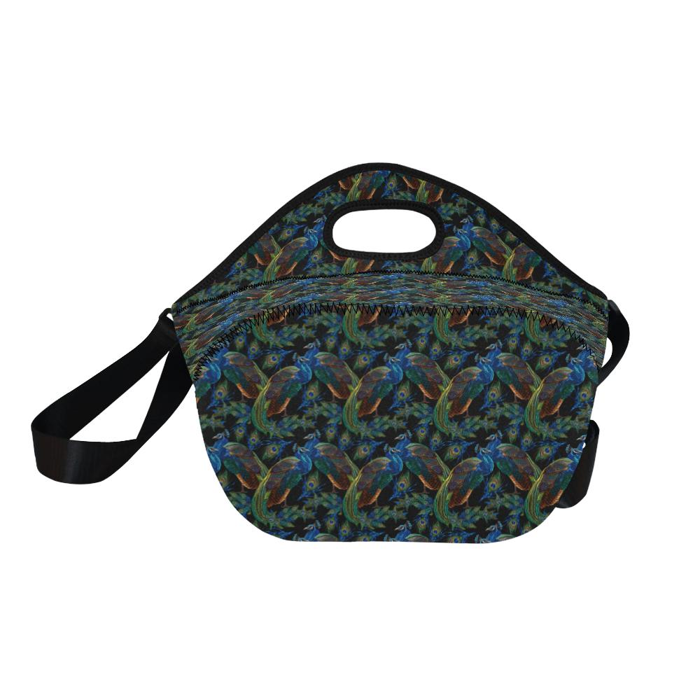 Peacock Themed Design Print Neoprene Lunch Bag (Model 1669)(Large)-JTAMIGO.COM