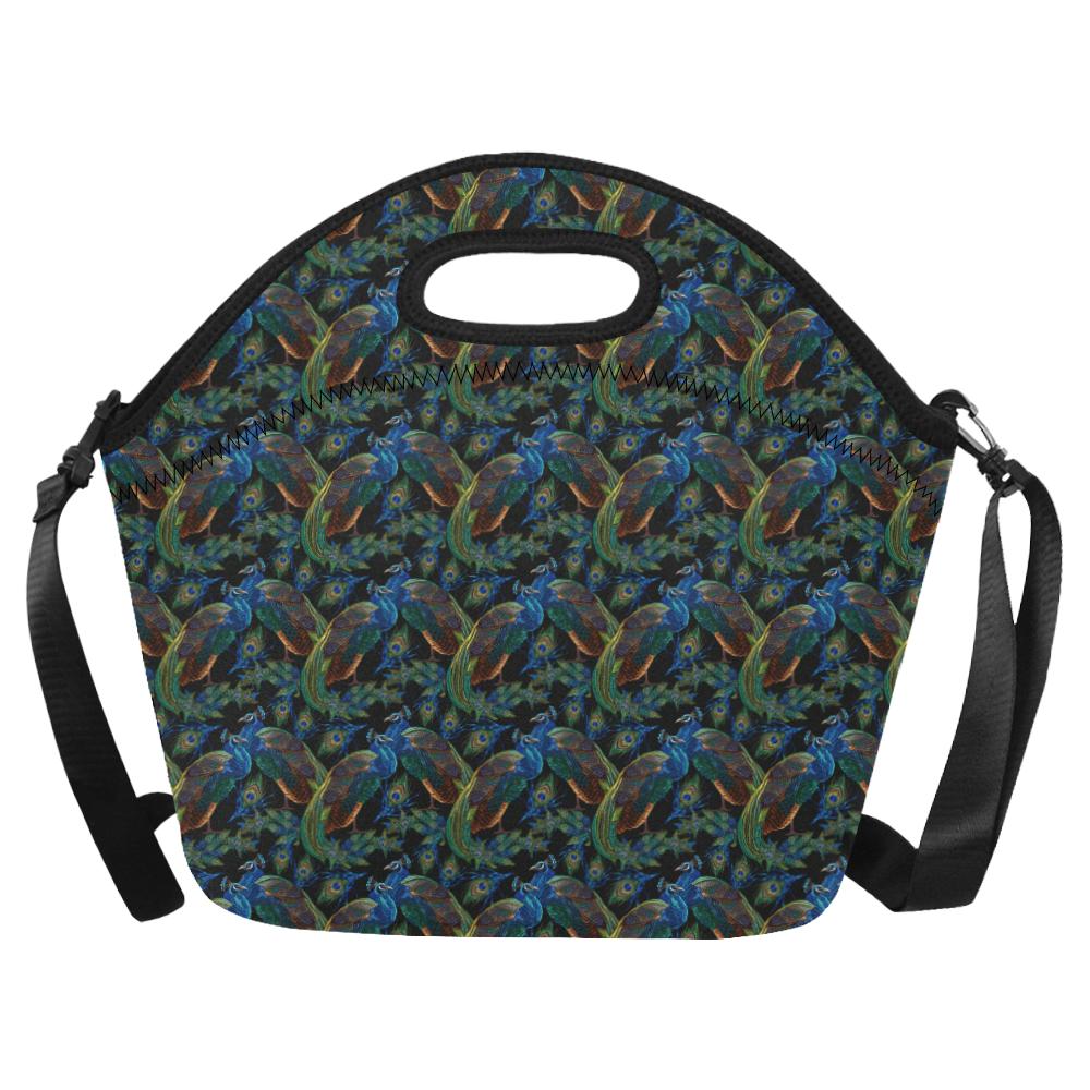 Peacock Themed Design Print Neoprene Lunch Bag (Model 1669)(Large)-JTAMIGO.COM