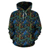 Peacock Themed Design Print Pullover Hoodie