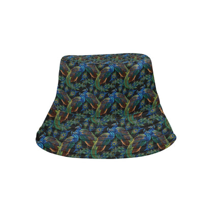 Peacock Themed Design Print Unisex Bucket Hat