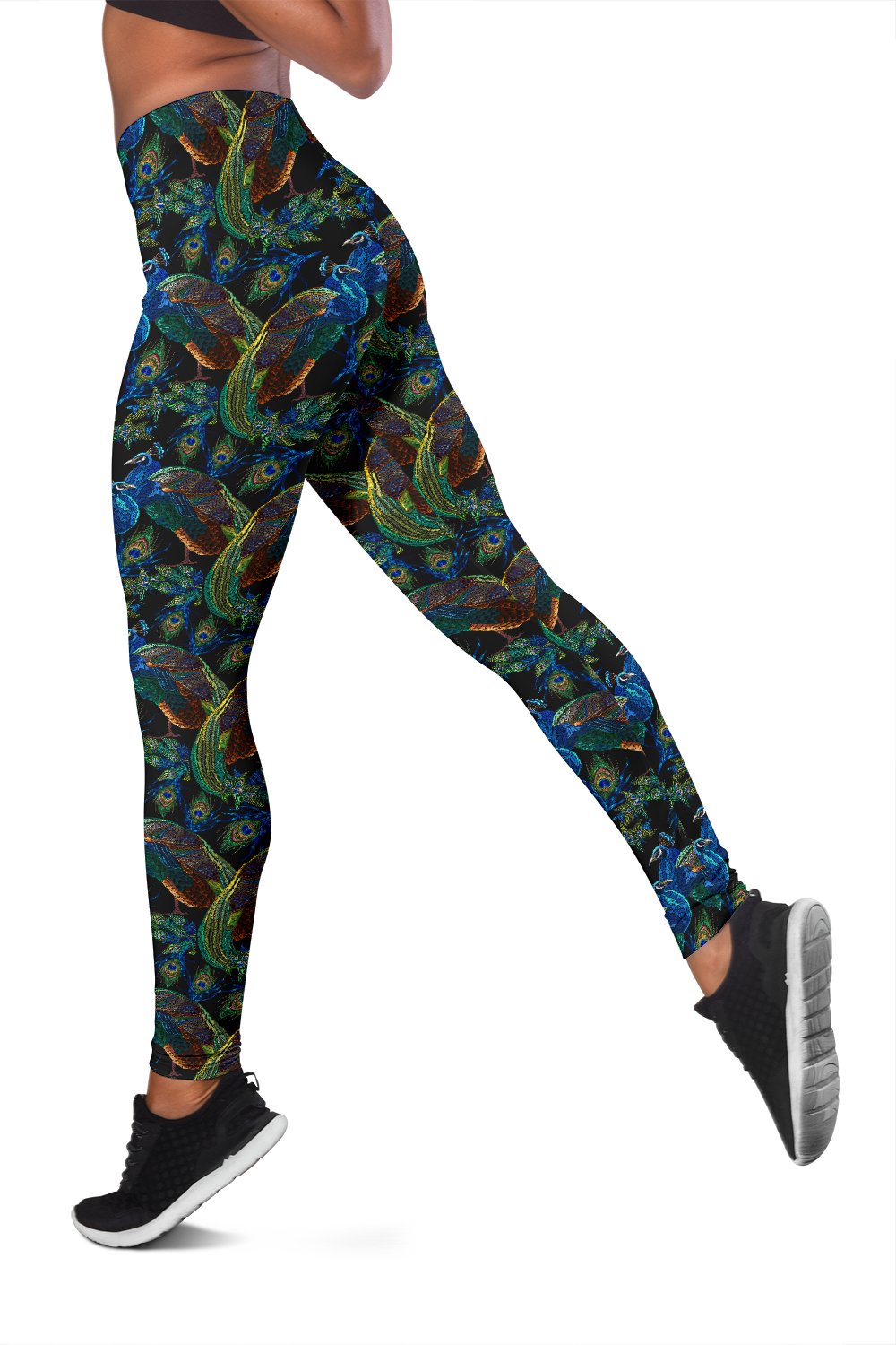 Peacock Themed Design Print Women Leggings