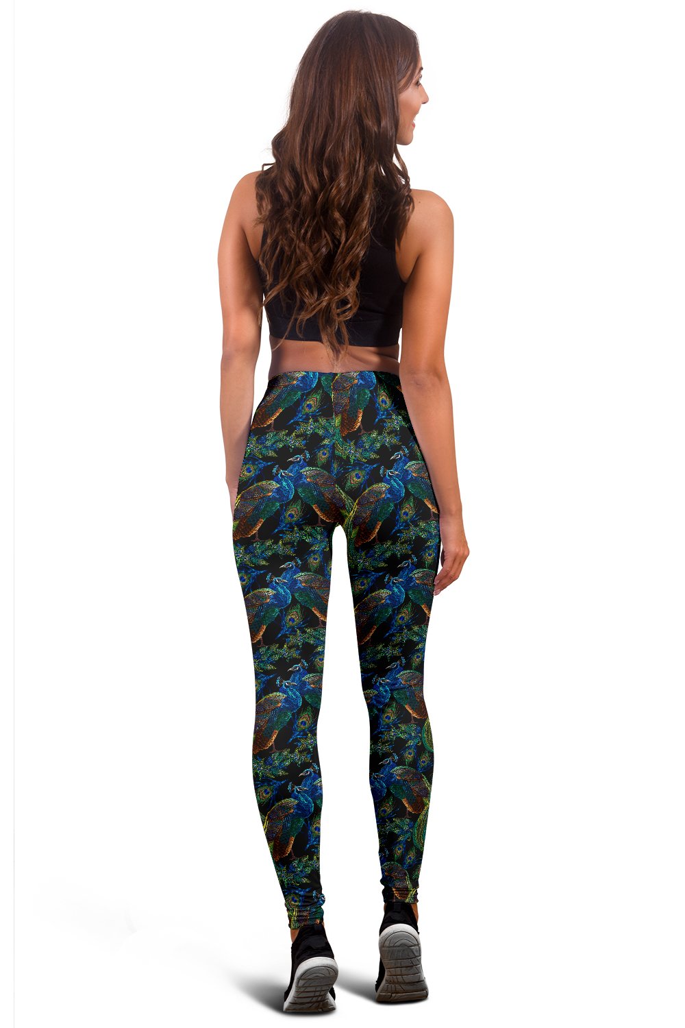 Peacock Themed Design Print Women Leggings