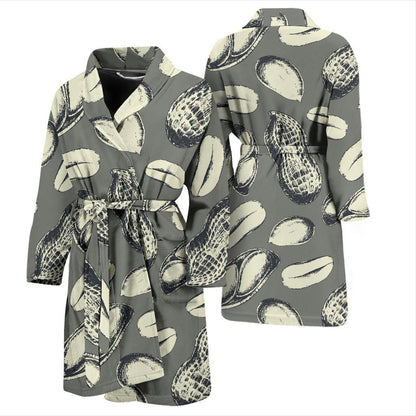 Peanut Pattern Print Design A01 Men Bathrobe-JORJUNE.COM