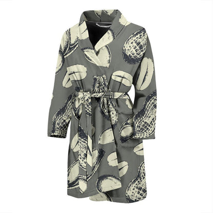 Peanut Pattern Print Design A01 Men Bathrobe-JORJUNE.COM