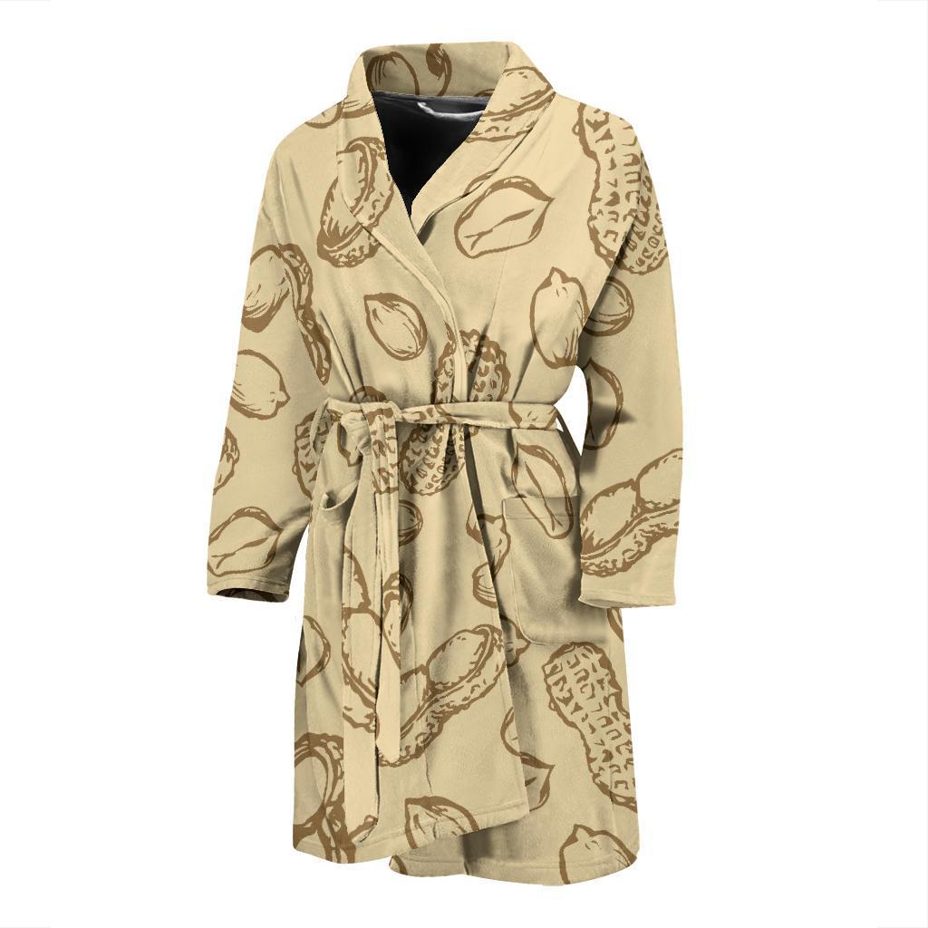 Peanut Pattern Print Design A02 Men Bathrobe-JORJUNE.COM