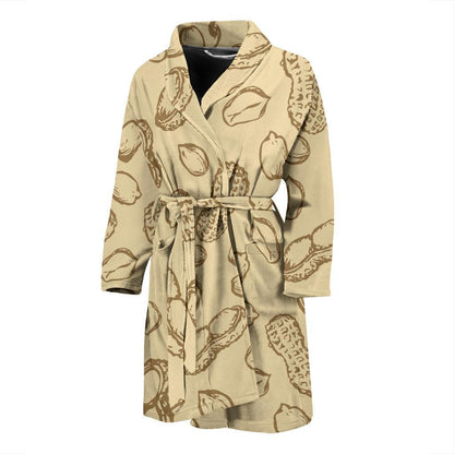 Peanut Pattern Print Design A02 Men Bathrobe-JORJUNE.COM