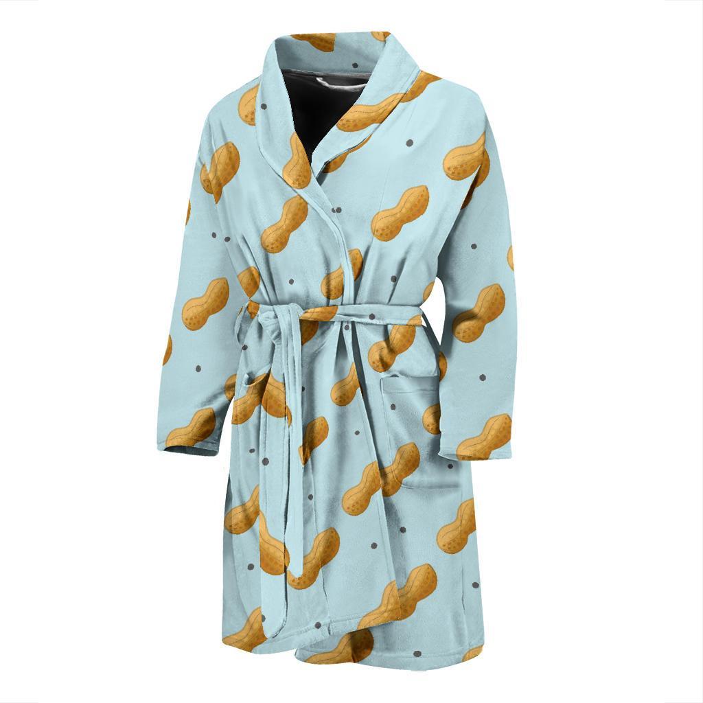 Peanut Pattern Print Design A03 Men Bathrobe-JORJUNE.COM