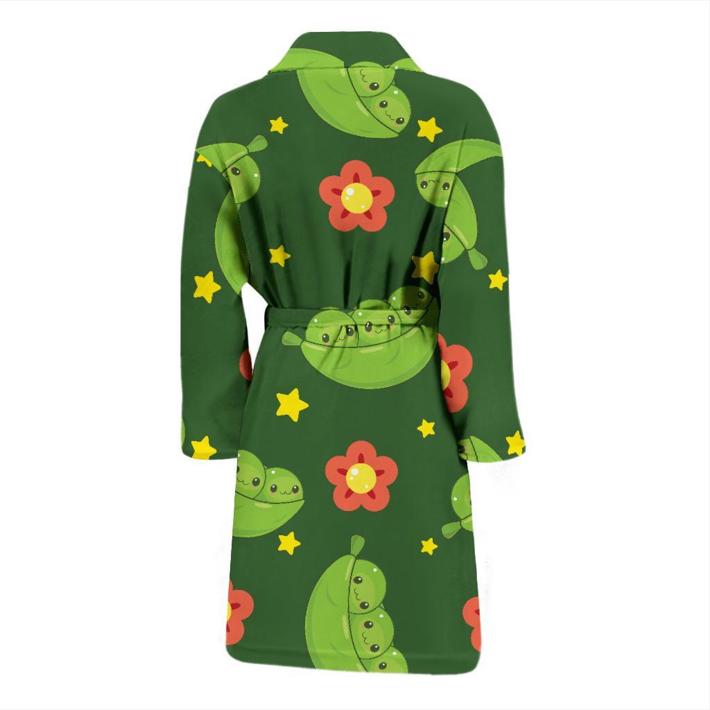 Peas Pattern Print Design A01 Men Bathrobe-JORJUNE.COM