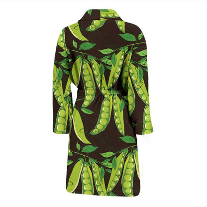 Peas Pattern Print Design A03 Men Bathrobe-JORJUNE.COM