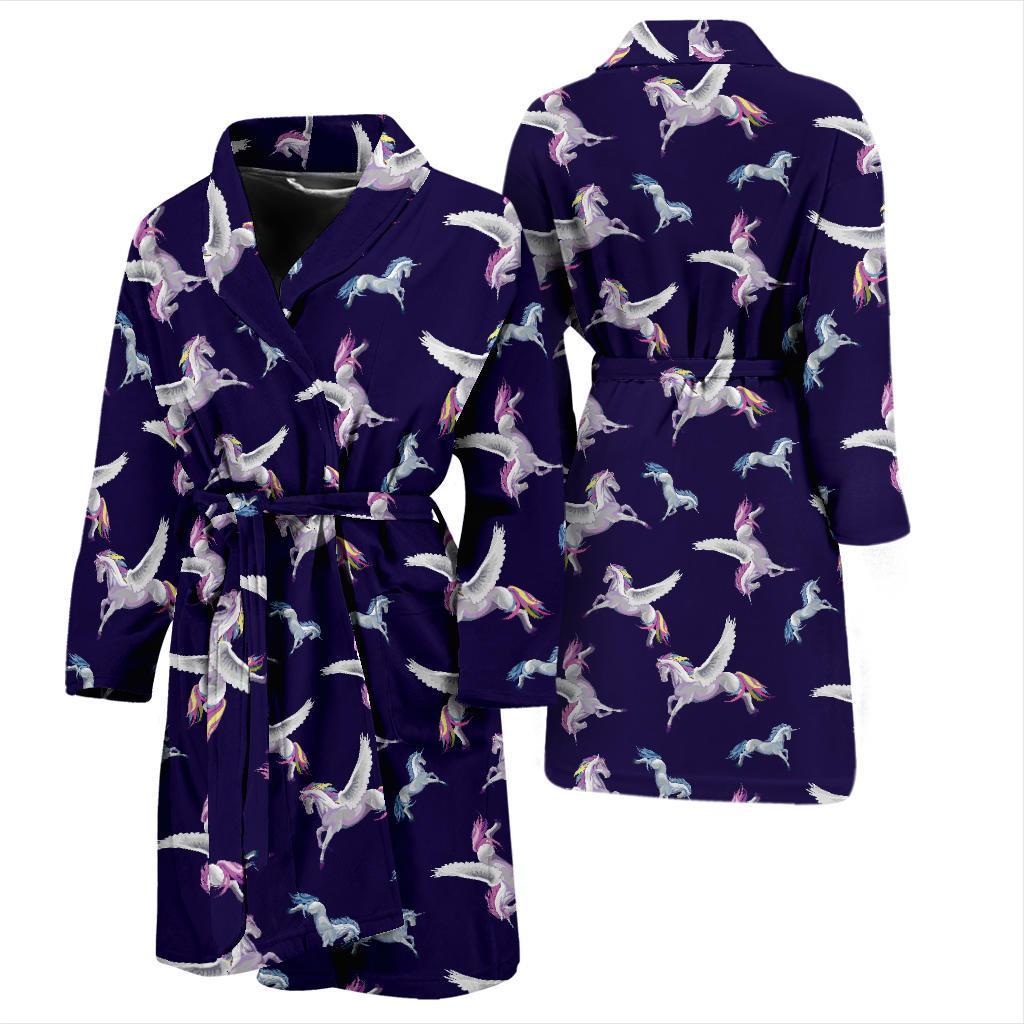 Pegasus Pattern Print Design 02 Men Bathrobe-JORJUNE.COM