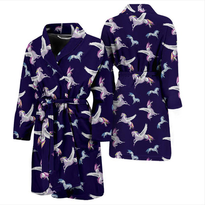 Pegasus Pattern Print Design 02 Men Bathrobe-JORJUNE.COM