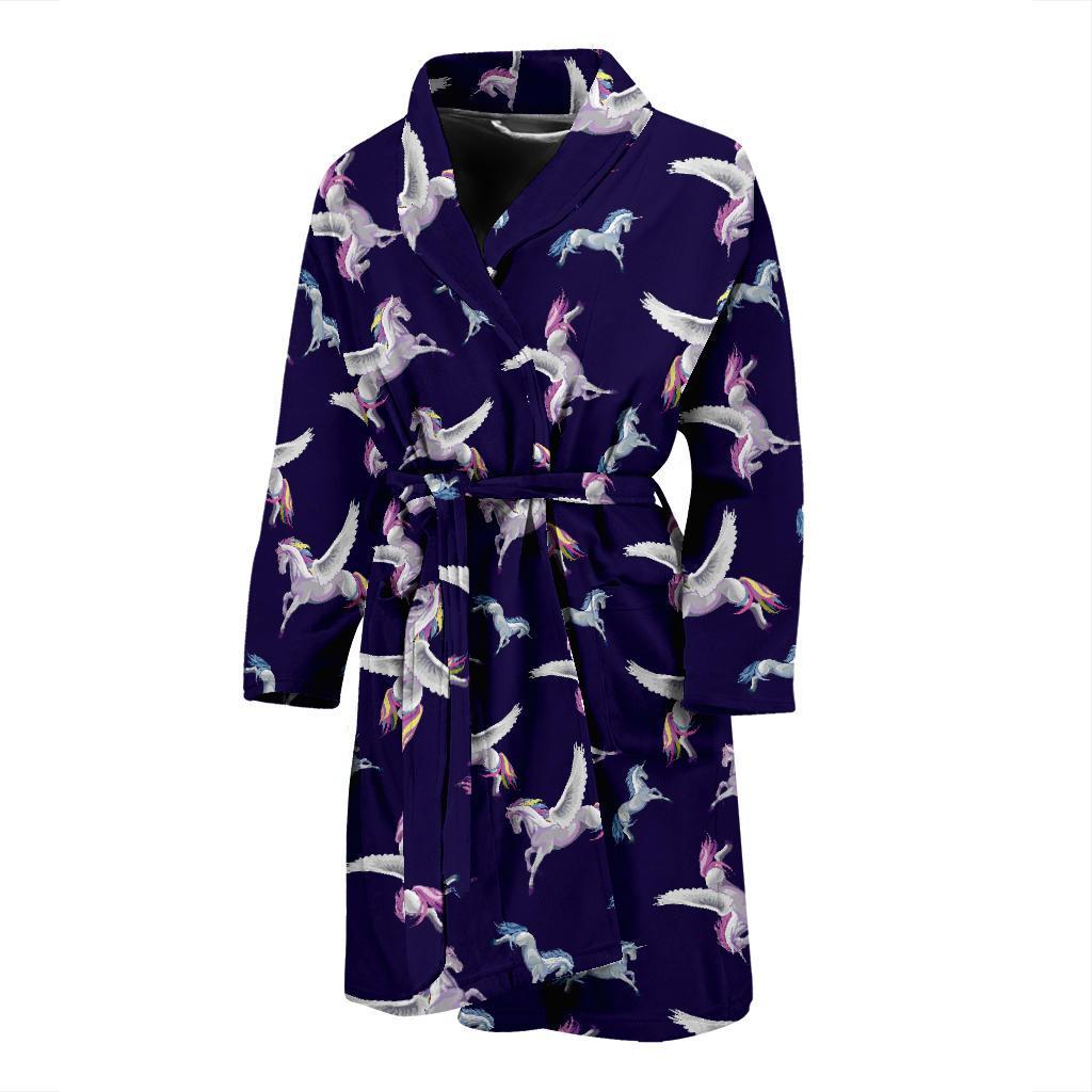 Pegasus Pattern Print Design 02 Men Bathrobe-JORJUNE.COM