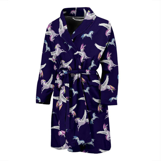 Pegasus Pattern Print Design 02 Men Bathrobe-JORJUNE.COM