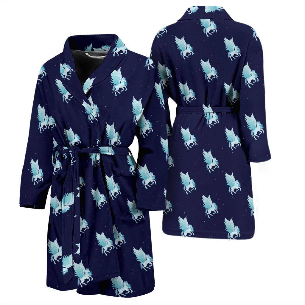 Pegasus Pattern Print Design 03 Men Bathrobe-JORJUNE.COM