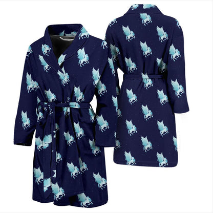 Pegasus Pattern Print Design 03 Men Bathrobe-JORJUNE.COM