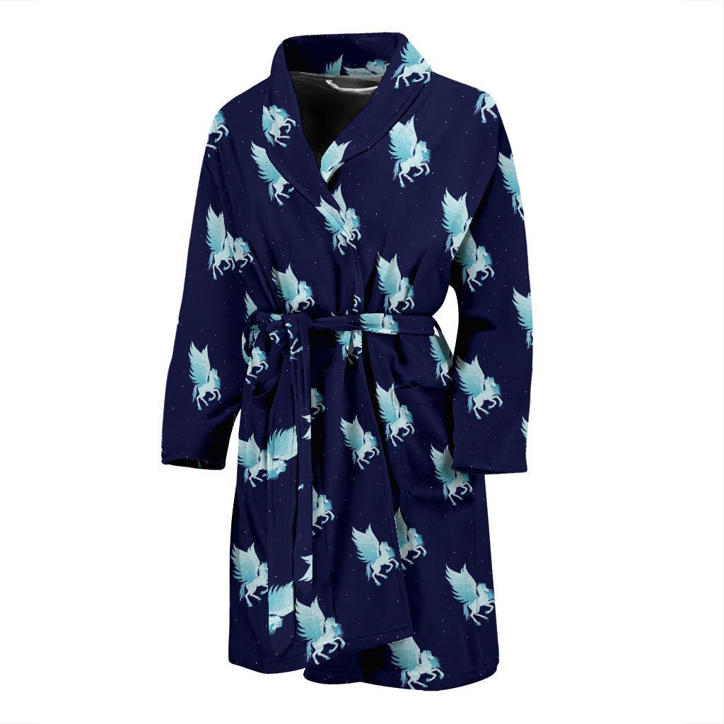 Pegasus Pattern Print Design 03 Men Bathrobe-JORJUNE.COM