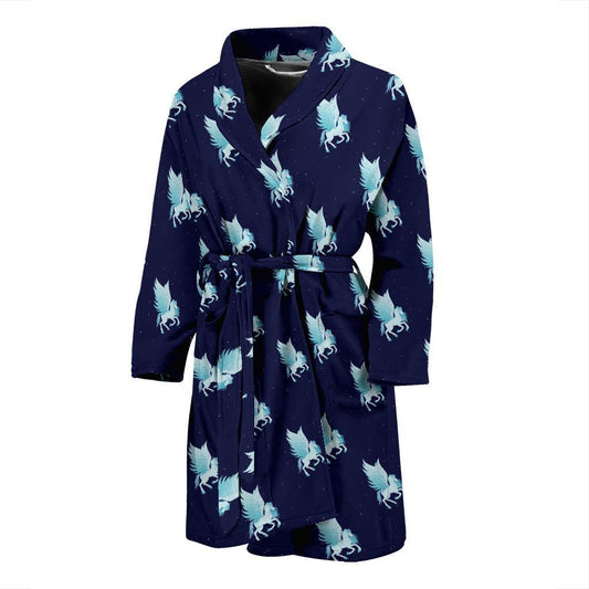 Pegasus Pattern Print Design 03 Men Bathrobe-JORJUNE.COM