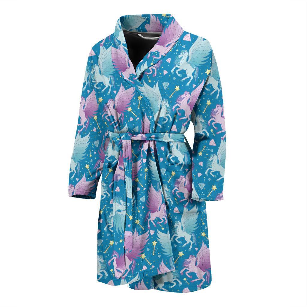 Pegasus Pattern Print Design 04 Men Bathrobe-JORJUNE.COM