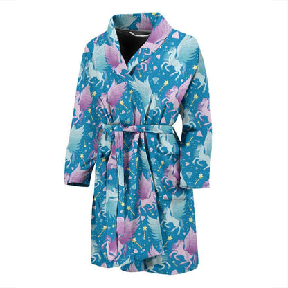 Pegasus Pattern Print Design 04 Men Bathrobe-JORJUNE.COM