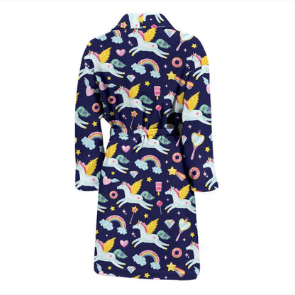 Pegasus Pattern Print Design 05 Men Bathrobe-JORJUNE.COM