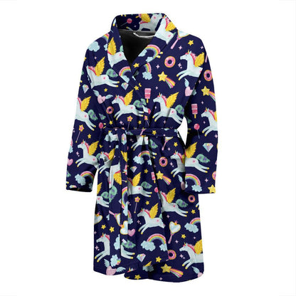 Pegasus Pattern Print Design 05 Men Bathrobe-JORJUNE.COM