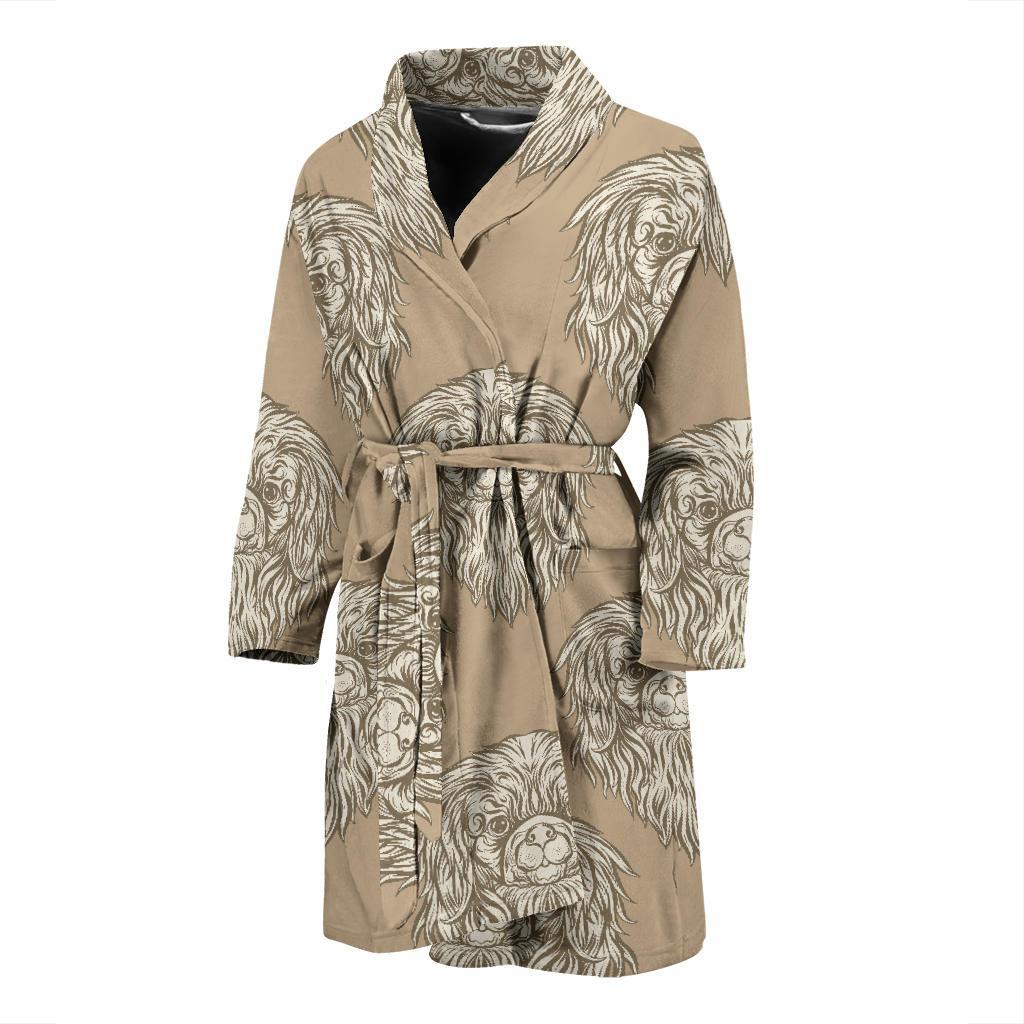 Pekingese Pattern Print Design A01 Men Bathrobe-JORJUNE.COM