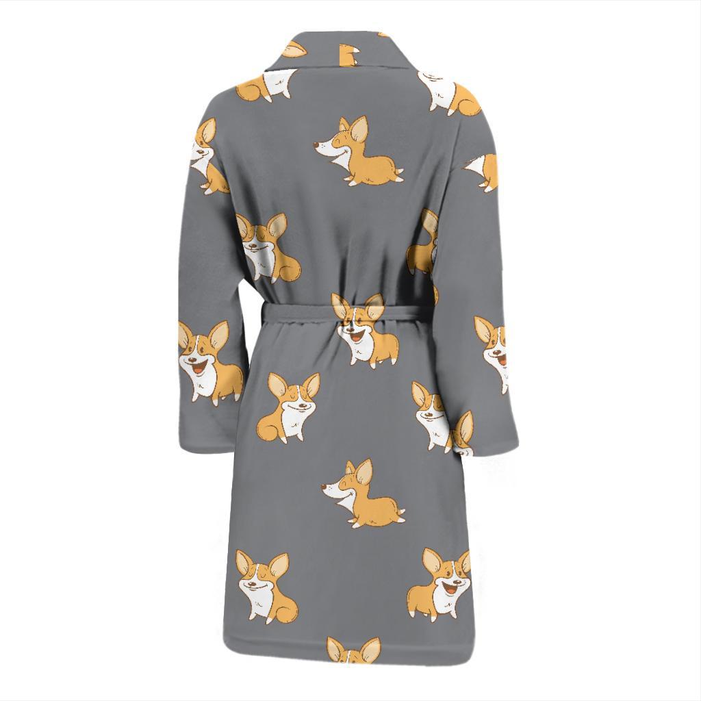 Pembroke Welsh Corgis Pattern Print Design A02 Men Bathrobe-JORJUNE.COM