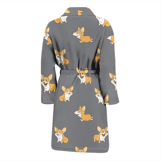Pembroke Welsh Corgis Pattern Print Design A02 Men Bathrobe-JORJUNE.COM