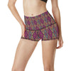 Pendleton Print High Waisted Spandex Shorts-JTAMIGO.COM