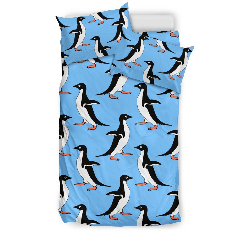 Penguin Dance Pattern Duvet Cover Bedding Set