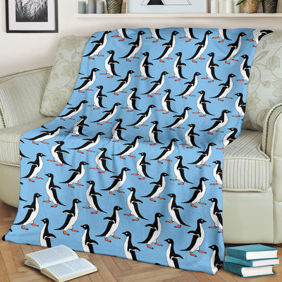 Penguin Dance Pattern Fleece Blanket