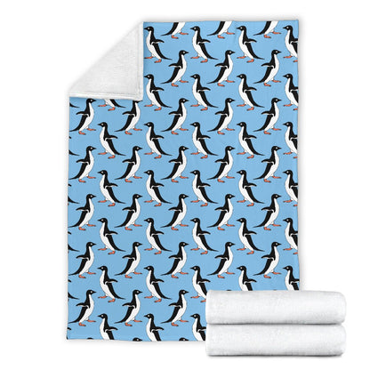 Penguin Dance Pattern Fleece Blanket