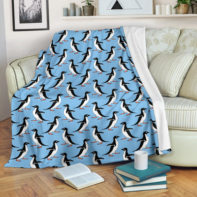 Penguin Dance Pattern Fleece Blanket