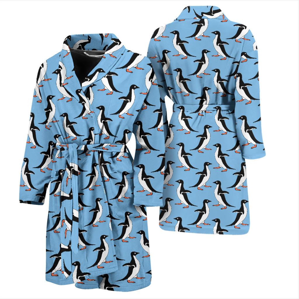 Penguin Dance Pattern Men Bath Robe-JTAMIGO.COM